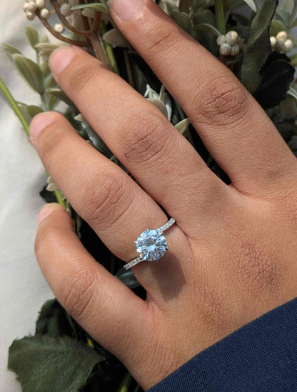 2ct Round Bypass Solitaire Silver Ring For Women