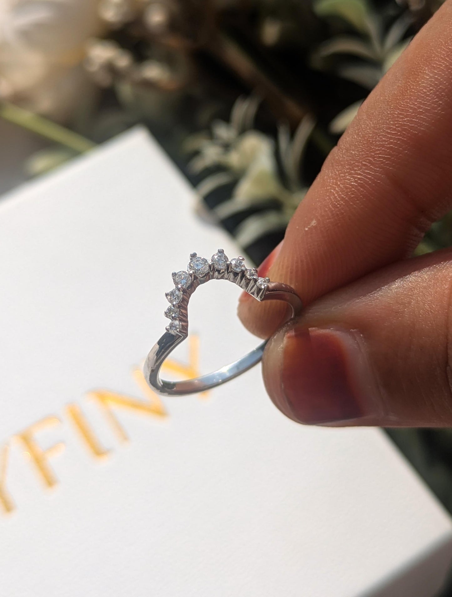 Curve Crown Silver Stackable Ring For Women