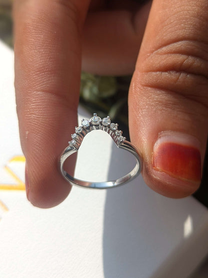Curve Crown Silver Stackable Ring For Women