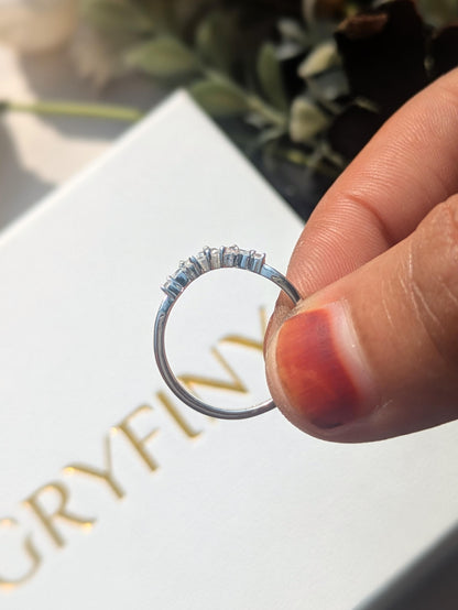 Marquise Crown Silver Stackable Ring For Women