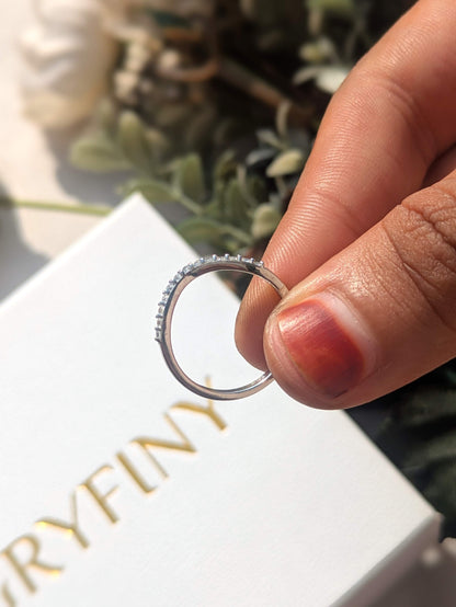 Curve Silver Stackable Ring For Women