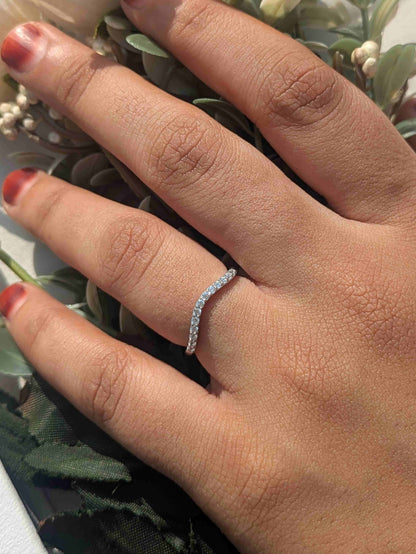 Curve Silver Stackable Ring For Women