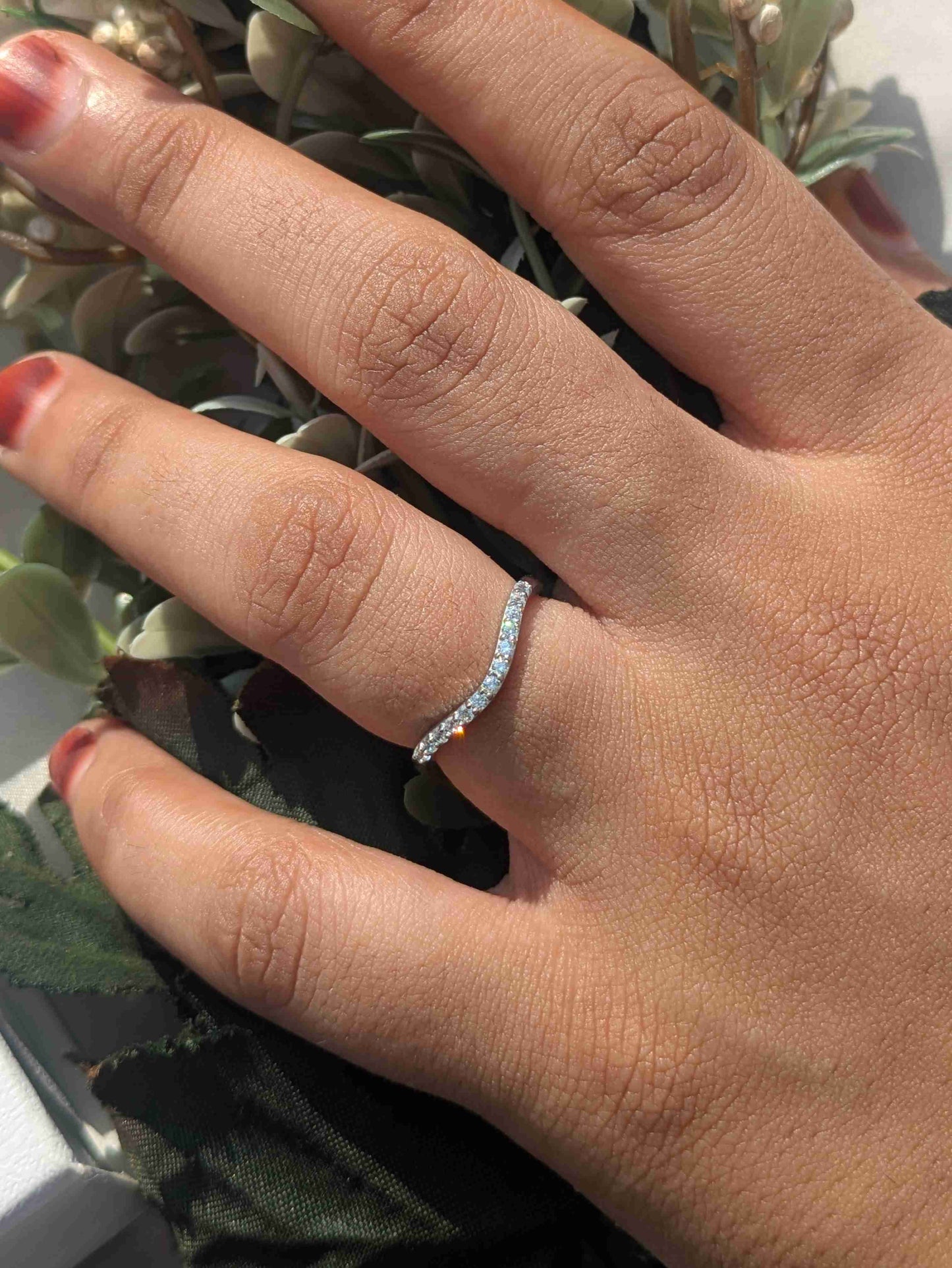 Curve Silver Stackable Ring For Women