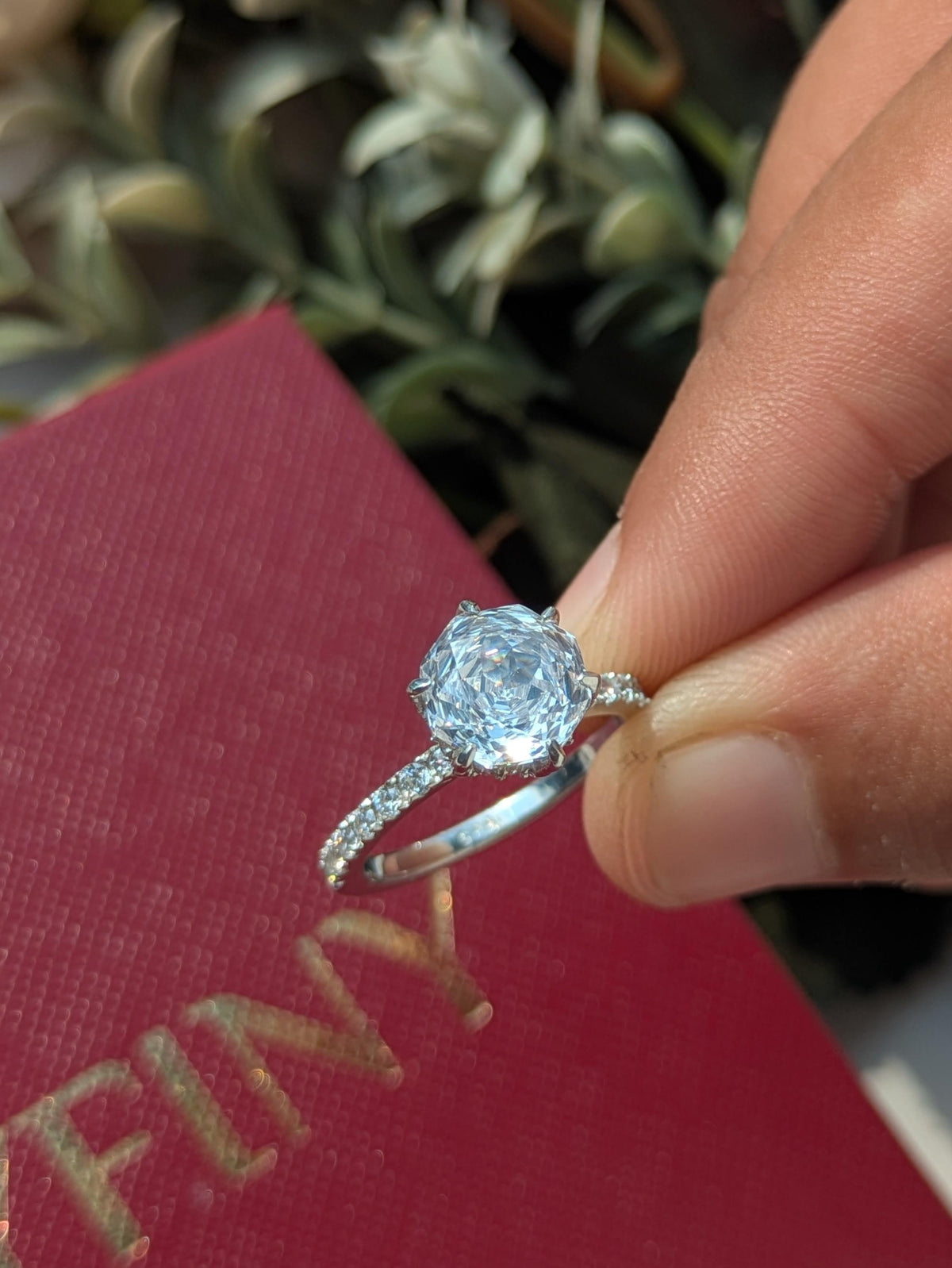2Ct White Rose Cut Blossom Silver Solitare Ring For Women