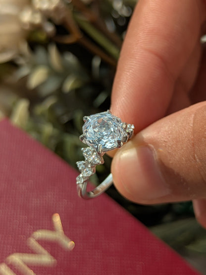 2Ct White Rose Cut Eliza Silver Solitare Ring For Women