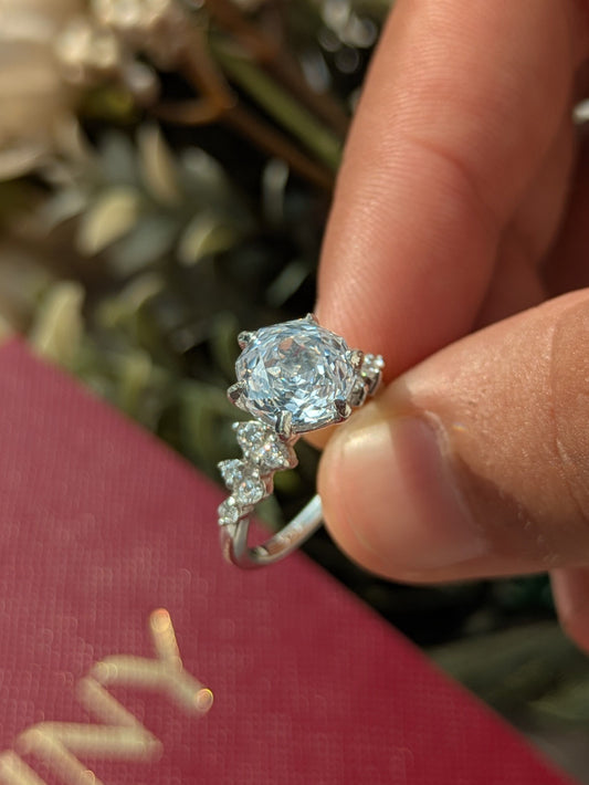 2Ct White Rose Cut Eliza Silver Solitare Ring For Women