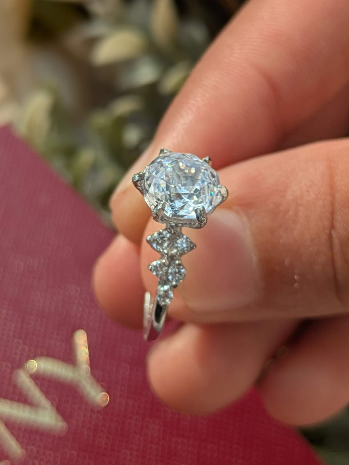 2Ct White Rose Cut Eliza Silver Solitare Ring For Women