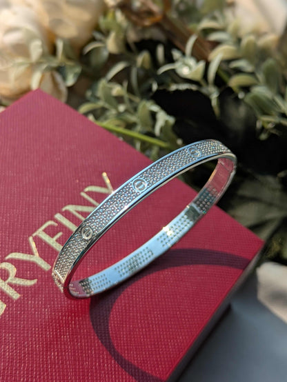 Diamond Silver Bangle For Women