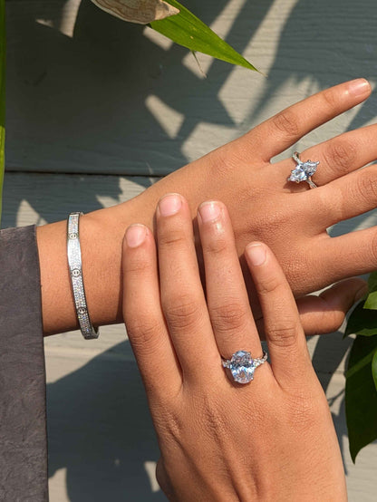 Diamond Silver Bangle For Women