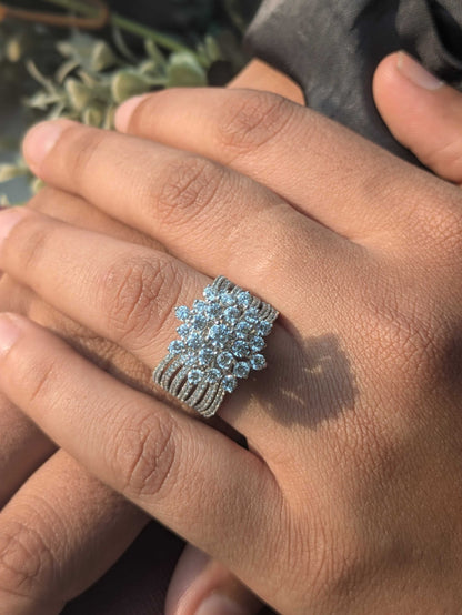 Kajal Cocktail Silver Ring For Women