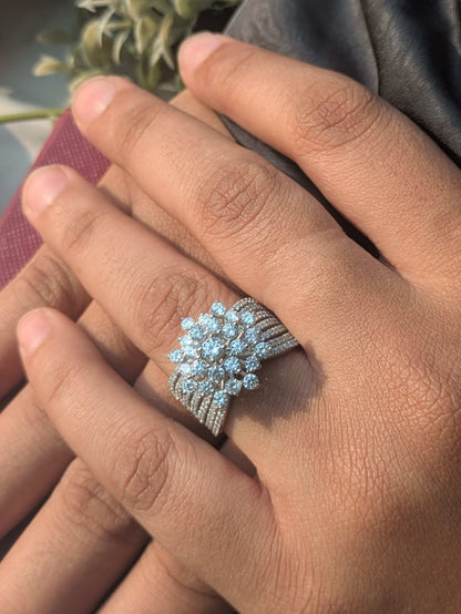 Kajal Cocktail Silver Ring For Women