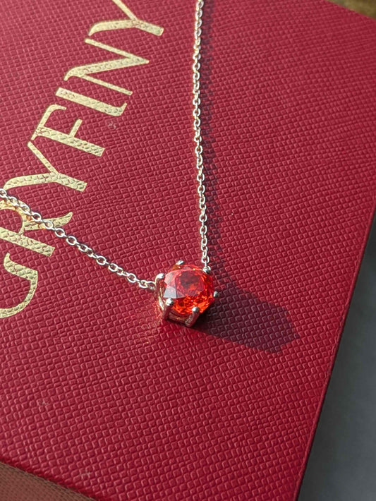 2Ct Fire Red Cut Pink Round Diamond Pendant