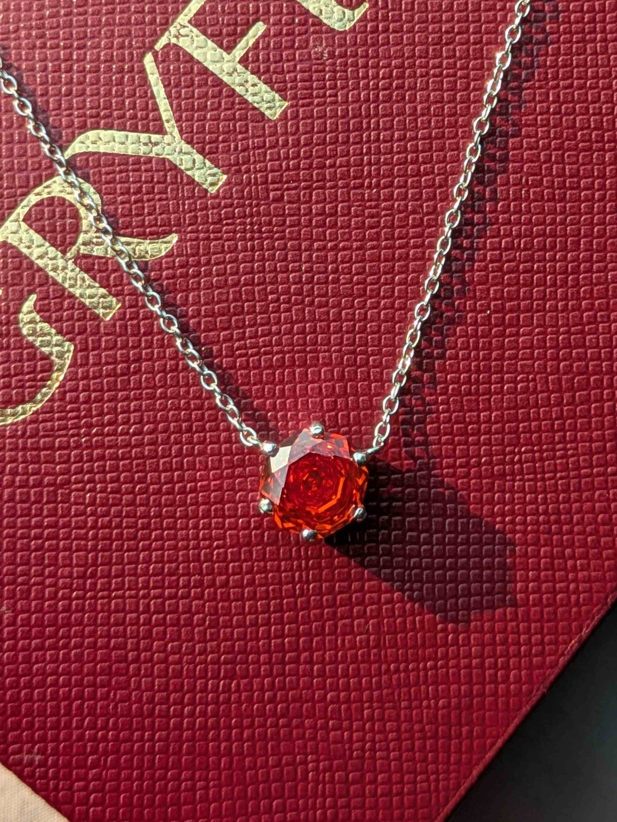 2Ct Fire Red Cut Pink Round Diamond Pendant