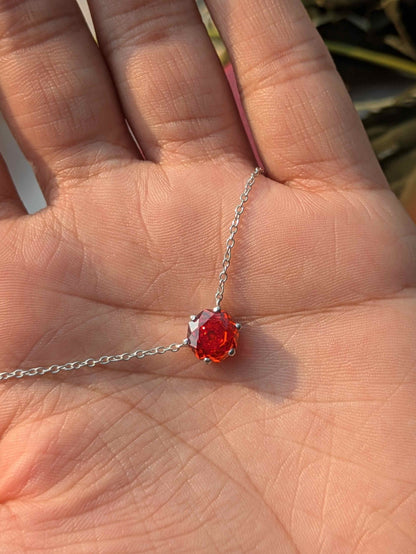 2Ct Fire Red Cut Pink Round Diamond Pendant