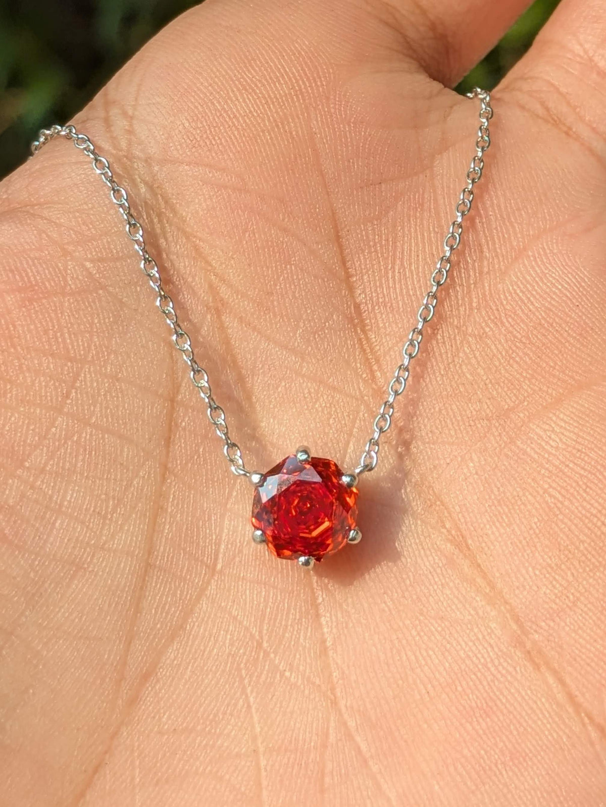 2Ct Fire Red Cut Pink Round Diamond Pendant