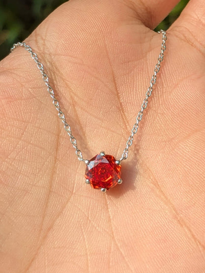 2Ct Fire Red Cut Pink Round Diamond Pendant