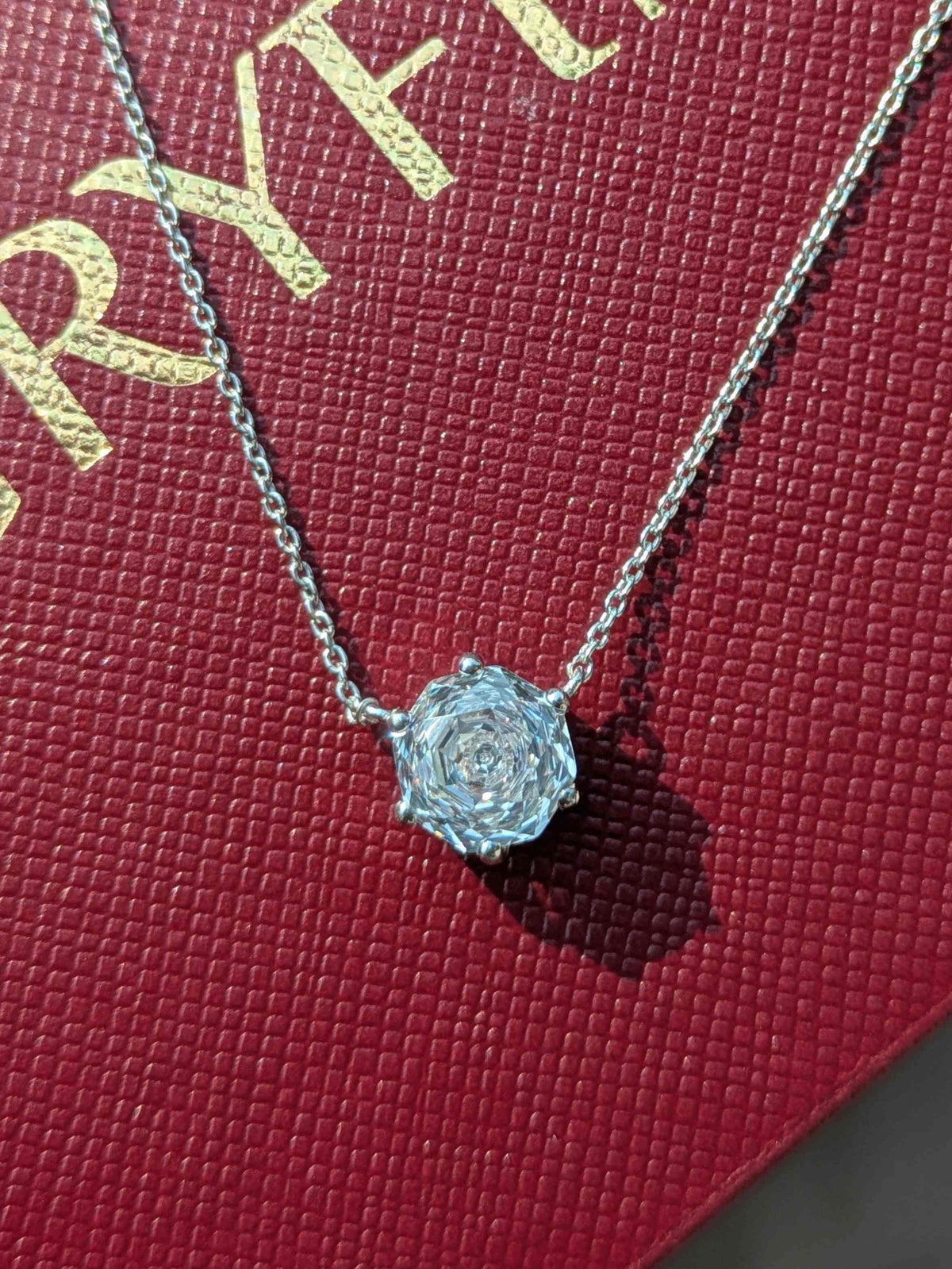 2Ct White Cut Pink Round Diamond Pendant