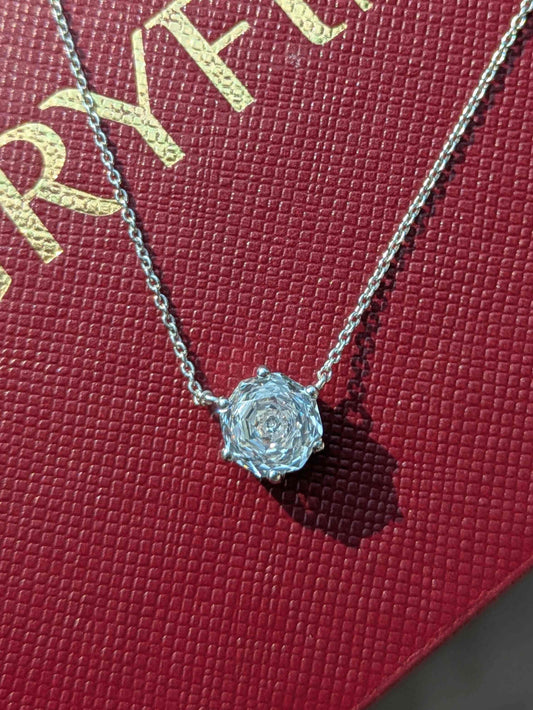 2Ct White Cut Pink Round Diamond Pendant