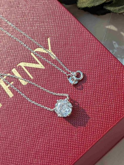 2Ct White Cut Pink Round Diamond Pendant