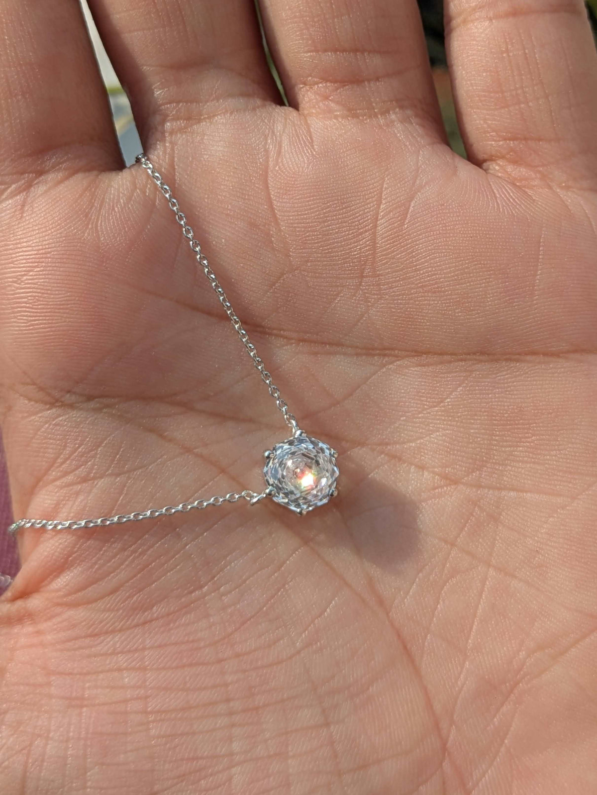 2Ct White Cut Pink Round Diamond Pendant