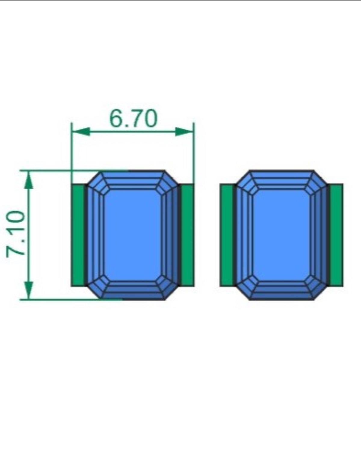 Emerald Silver Stud for Mens