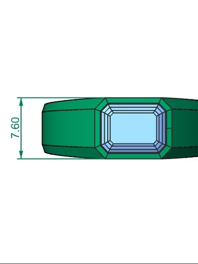 1.8Ct Emerald Bezel Silver Engagement Ring For Men