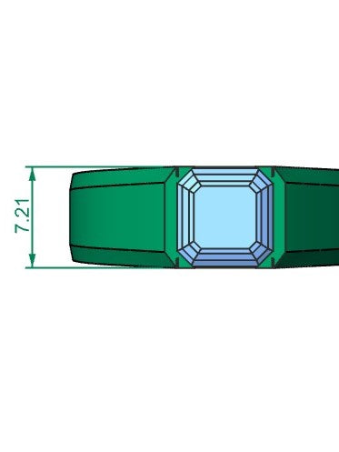 1.5 Ct Asscher Open Bezel Silver Engagement Ring For Men