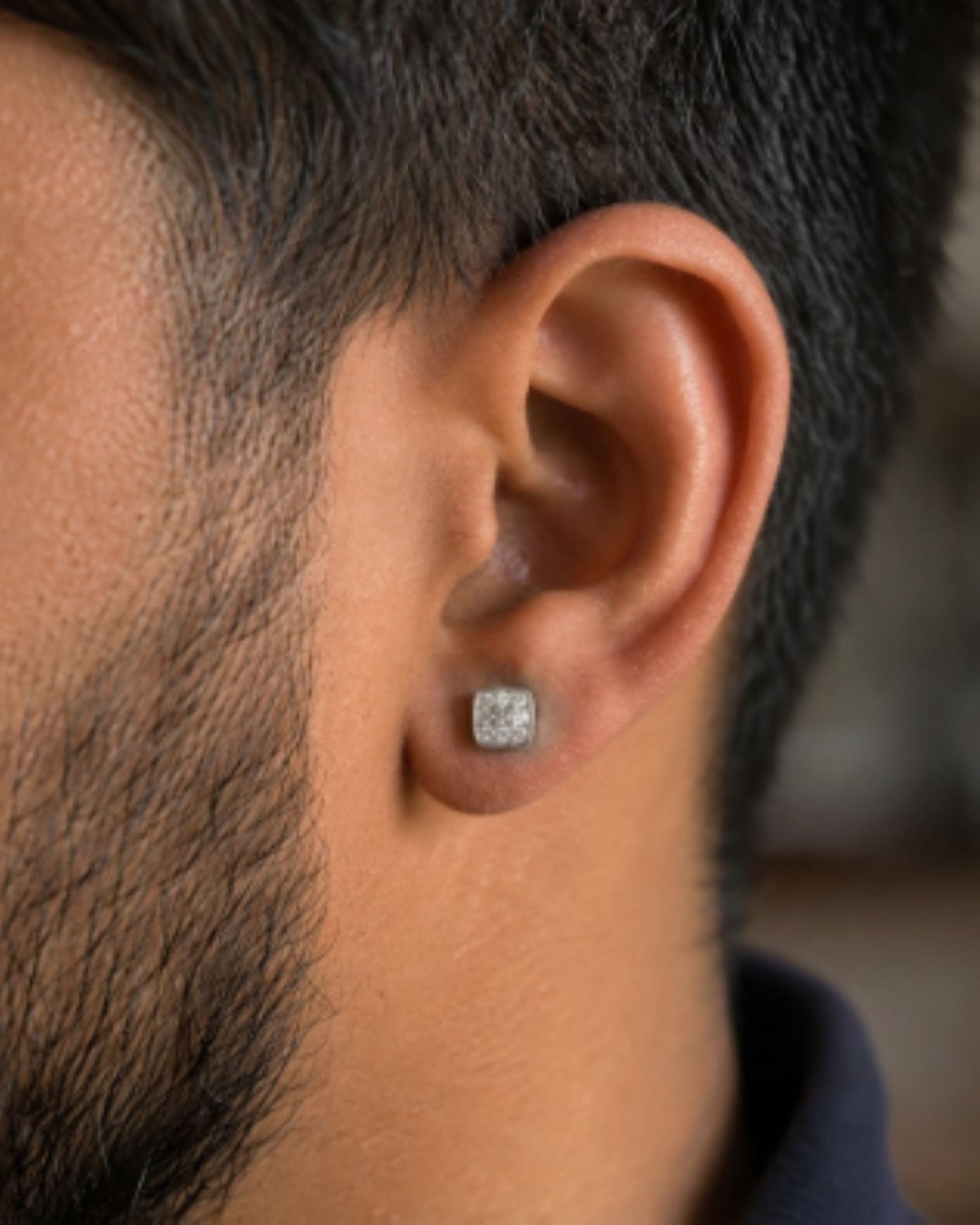 9 Stone Silver Stud for Mens