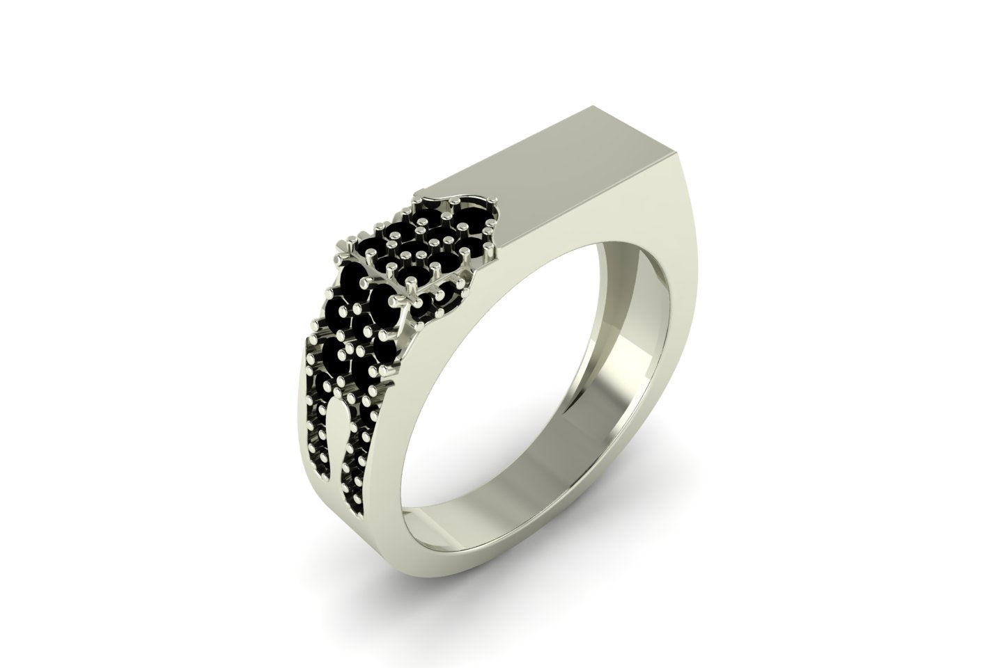 Black Panthera Silver Ring For Men