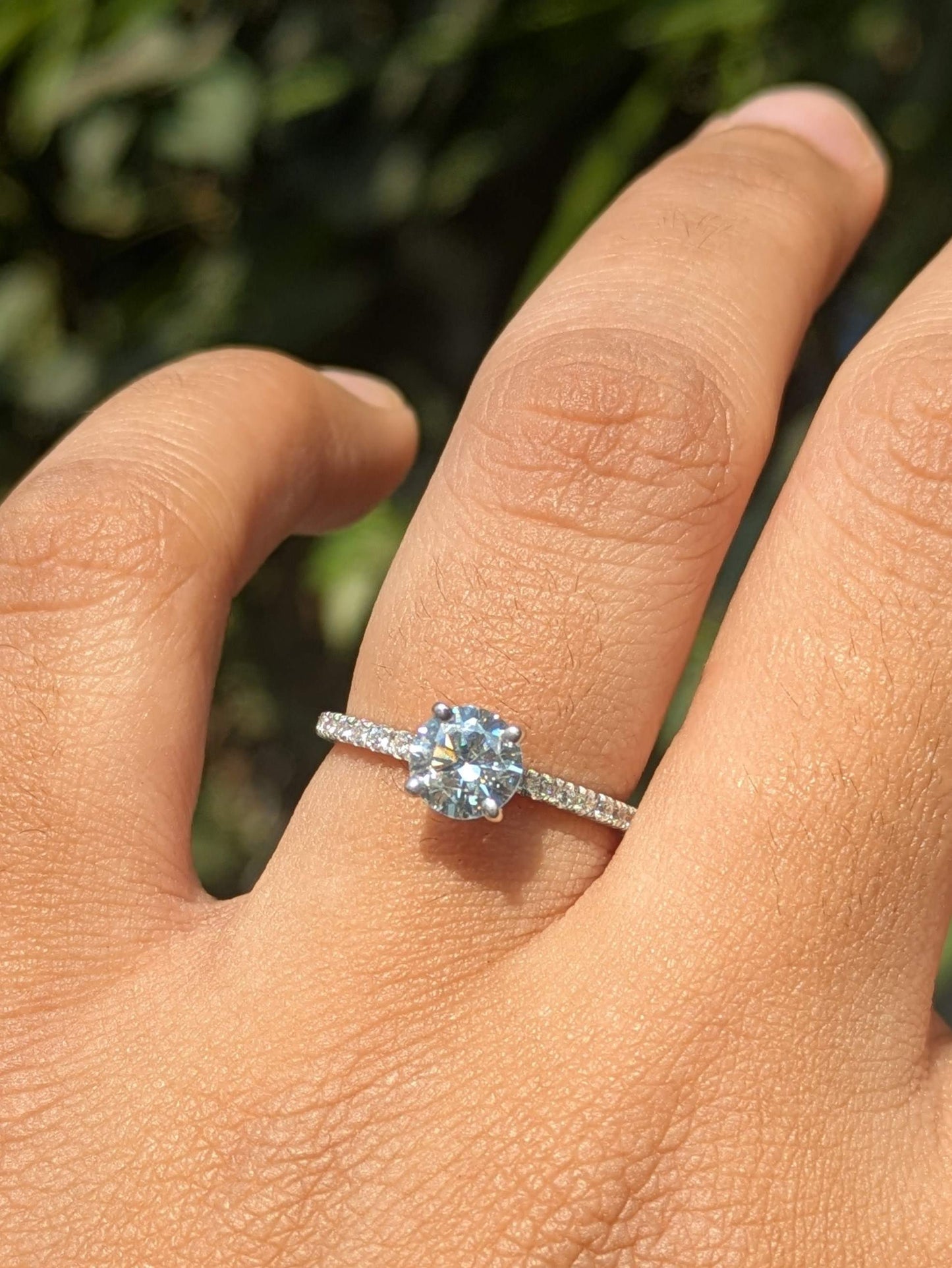 0.8Ct Rosie Round Solitaire Silver Ring For Women